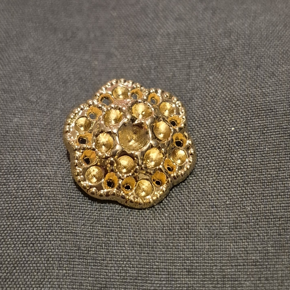 Lot Of 50 Metal Gold Tone Geometric Shank Buttons